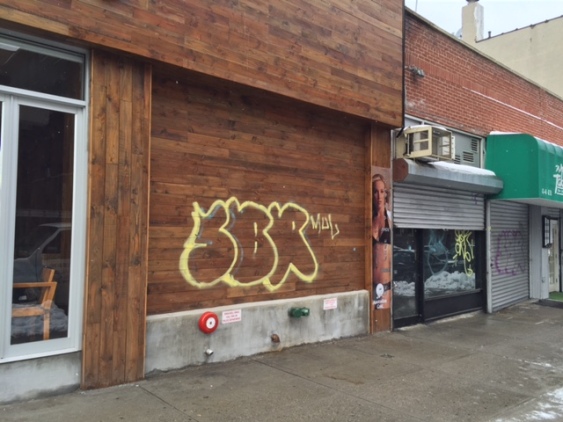 Cafe Bene, Grace Nails and Takesushi all were hit by graffiti