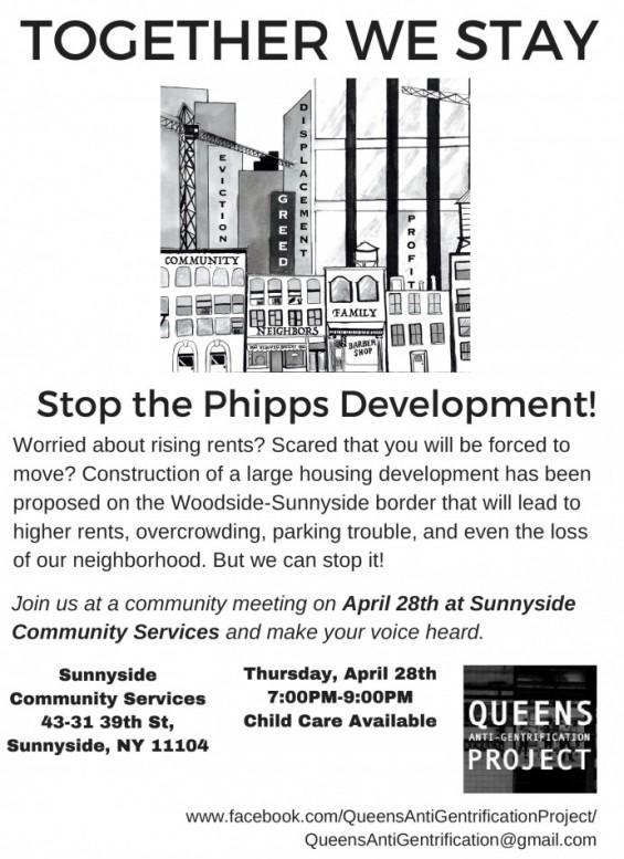 Queens Anti Gentrification Group Forms Aims To Torpedo Phipps 10 Queens Anti Gentrification Group Forms Aims To Torpedo Phipps 10 Story Proposal Sunnyside Post