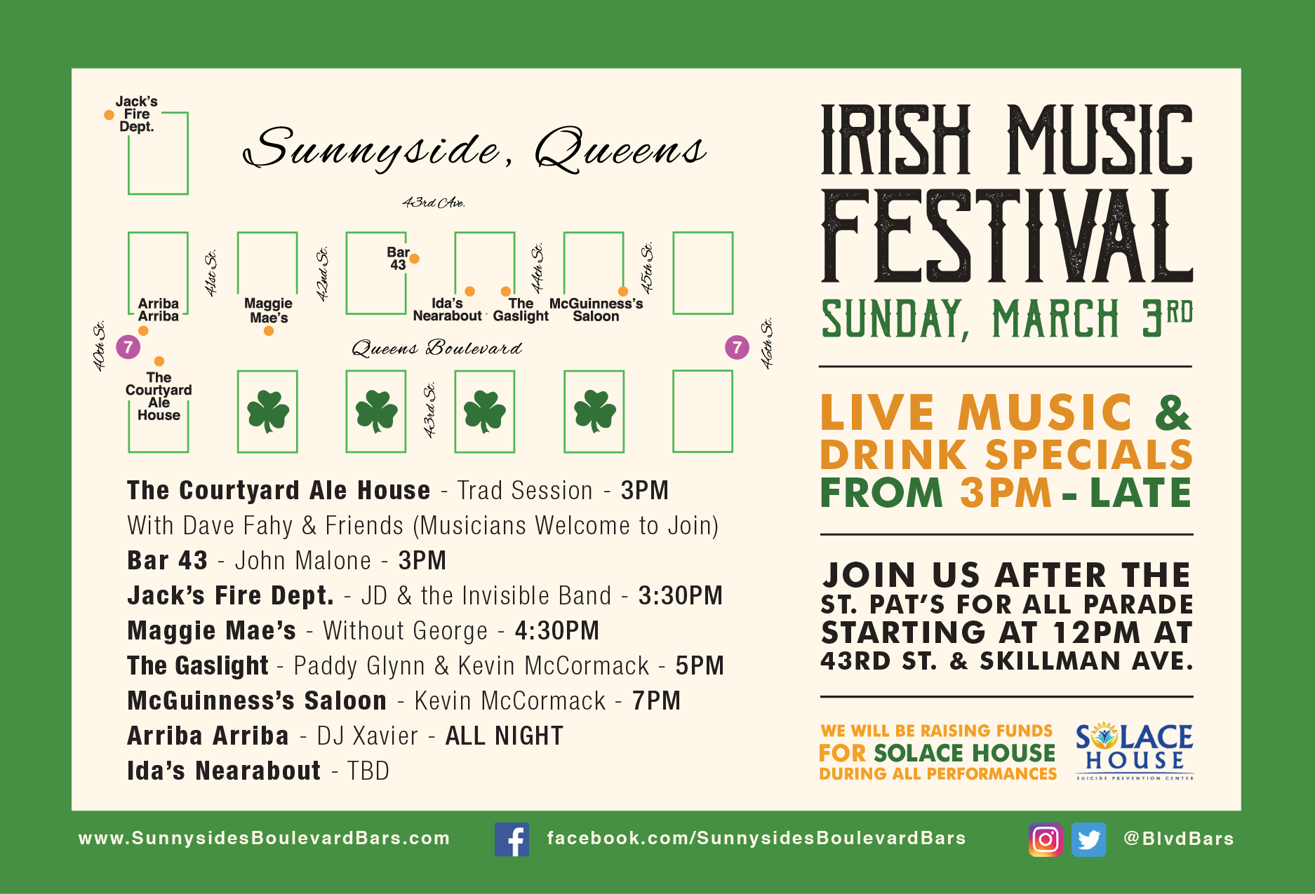 Irish Music Festival Returns to Sunnyside for 7th Year Sunday, Starts